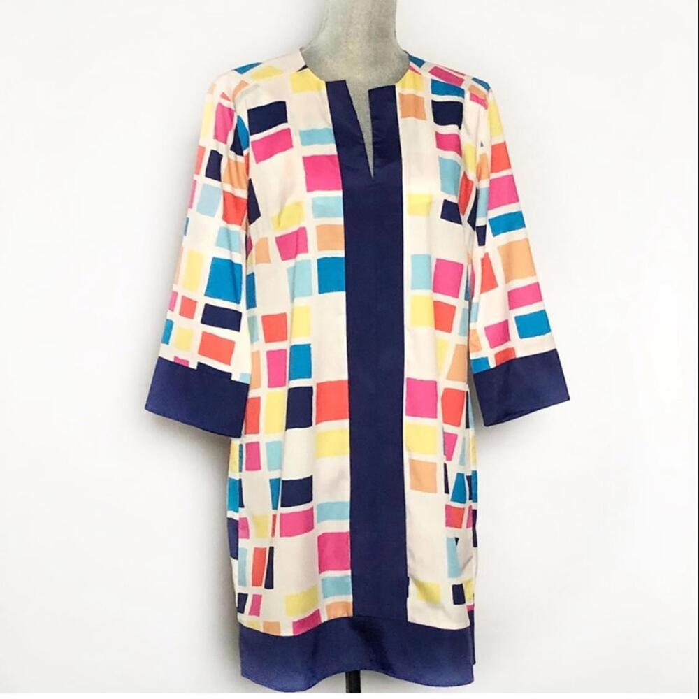 Anthropologie Women's Hutch Mod Shift Dress Multi-Color Geometric Size M